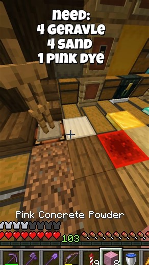 How to craft Pink Concrite Powder in Minecraft #minecraft #minecraftguide #redditstories #minecraft