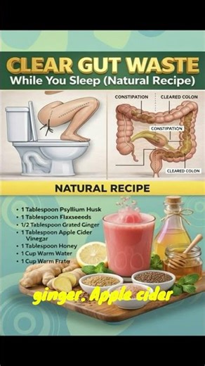 🔥 CLEAR GUT WASTE Overnight! Natural Constipation Relief Recipe | Detox & Colon Cleanse #shorts