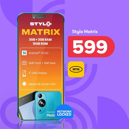 Speed, style, and seamless performance. Get the Stylo that’s built for you with MTN at PEP CELL. Enjoy it all at the best prices. *Stylo Matrix @599 locked *Stylo Vertigo @999 locked *Stylo Solar @1249 SAVE 50 #LifesBetterWithPEP | PEP