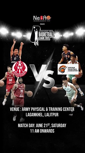 Himalayan Java National Basketball League on Instagram: "🥉 Third Place Clash – HJBL 2025 The battle for the podium is on! Hounds Academy takes on Kirtipur Basketball Association in a high-stakes showdown for third place at the Himalayan Java Basketball League 2025. 📅 June 21, 2025 📍 Army Physical & Training Center, Lagankhel, Lalitpur 🕚 Game starts at 11 AM 🎟️ Tickets available now on eSewa: 👉 esewaevents.com/booking/himalayan-java-basketball-league-2025 🎫 Entry Ticket (Rs.350) – Includes