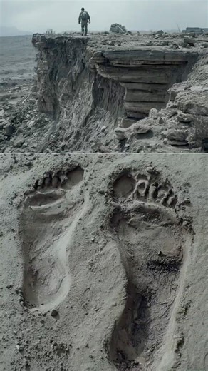 A 20-Foot Fossilized Footprint Found on a Remote Mountain Peak