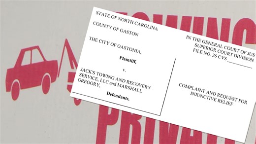 City of Gastonia sues towing company following complaints of outrageous charges