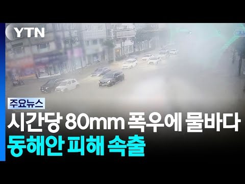 시간당 80mm 폭우에 순식간에 물바다...동해안 피해 속출 / YTN