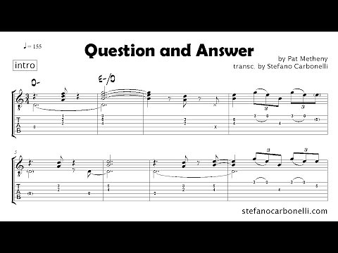 Pat Metheny, Question And Answer - COMPLETE Solo Transcription + TAB