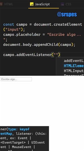 How to react to user events in JavaScript