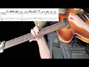 The Beatles-Hey Bulldog-Bass Cover with Animated Tabs