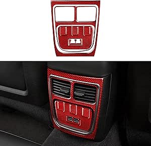 Rear AC Outlet Vent Cover Trim Decal for 2015-2023 Dodge Charger Accessories & 2011-2022 Chrysler 300 Accessories Carbon Fiber Sticker