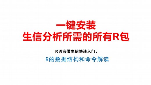 生信R语言快速入门：所有生信需要的R包一键下载 R命令结构解读