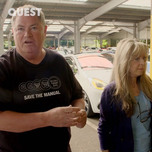 A hilarious car-buying trip with Mike and Michelle, where they buy the worst-smelling car at auction and transform it 🤩 #MikeBrewerBornDealer | Quest