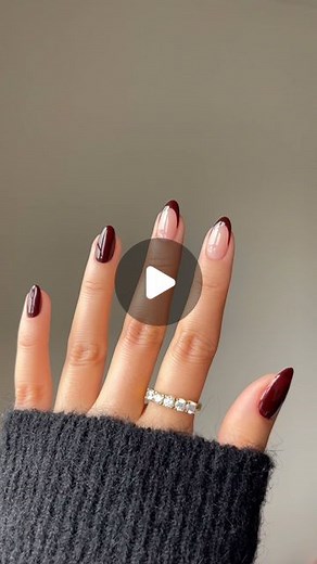 Alison • nailsbyalsn on Instagram: "🍷❤️🧸 Using @gelcare.official Rose Bb Creme Cabernet *use code NAILSBYALSN to save Ring @treasurebox.jewelry Hand cream @origins ————- #rednails #cabernet #burgundynails #fallnails #nailinspo #almondnails #gelnails #diynails"