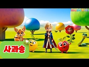 어린왕자와 함께 하는 "사과송" 어린왕자, 여우, 장미, 뱀, 그리고 귀여운 사과들, 유아동요, 과일동요, 보는 재미가 있는 3D 애니메이션 동요