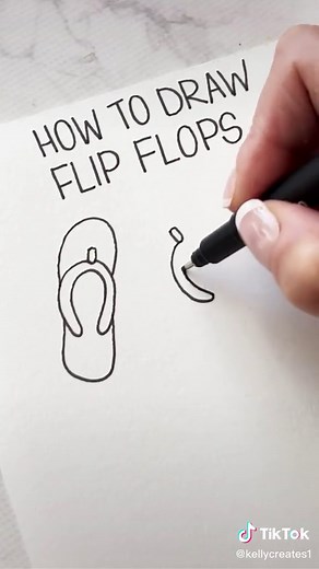 How to Draw Flip Flops - Easy Step-by-Step Tutorial!