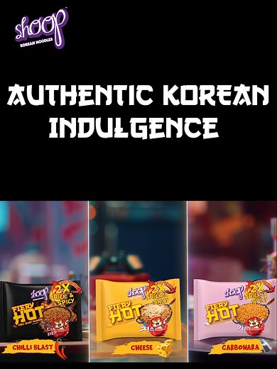 Shoop Korean Noodles - 2x Thick and Spicy Korean Indulgence Experience Authentic Korean Indulgence with the new and exciting range of Shoop Korean Noodles - where every bite is 2X thick and 2X spicy! #ShoopKoreanNoodles #2XThicknSpicy #AuthenticKoreanIndulgence
