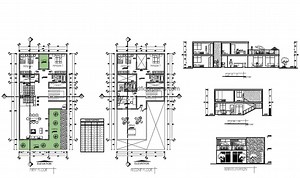 Two Level House With Terrace, 1102201 - Free CAD Drawings