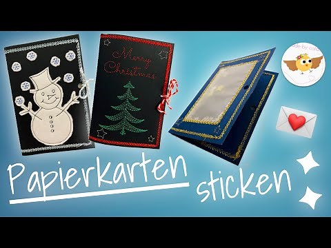 Sticken auf Papier?! ❤︎ XMAS-Karten 💌