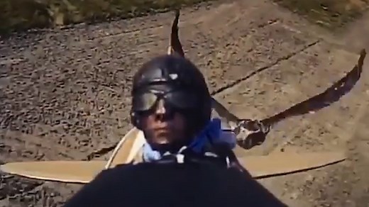 Greifvogel liefert sich Dogfight mit RC-Flugzeug