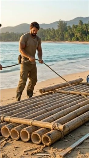 I Turned Raw Bamboo Into a Functioning Sailboat #boatbuilding #satisfying #diy