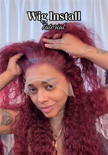 WIG INSTALL TUTORIALS ❤️ @ROZILO Hair #wiginstalls #wiginstallation #99jwig #cherryred #hairstyle