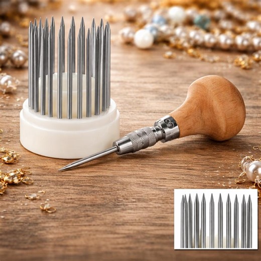 Professional Jewelry Making Awl Set With Wooden Handle | Precision Beading & Craft Tool Kit - Etsy
