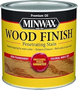 Minwax 222304444 Wood Finish, Colonial Maple Stain, Half Pint