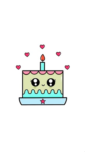 How To Draw a Cute Cake Easy | Cute Drawings Shorts #shorts