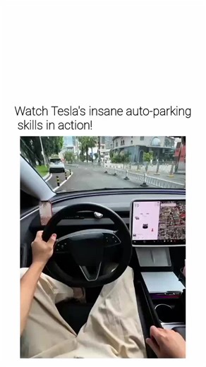 @user_missinng on Instagram: "The video captures a Tesla Model 3 executing a precise parallel park in a tight urban spot using the Autopark feature, with the driver seated but hands mostly off the wheel, guided by on-screen visual cues. Posted on 10 January 2026 by @interesting_aIl , it highlights Tesla's autonomous tech advancements but draws sceptical replies, including claims of manual steering and hacking concerns, reflecting ongoing debates on full autonomy. Tesla's 2026 Full Self-Driving S