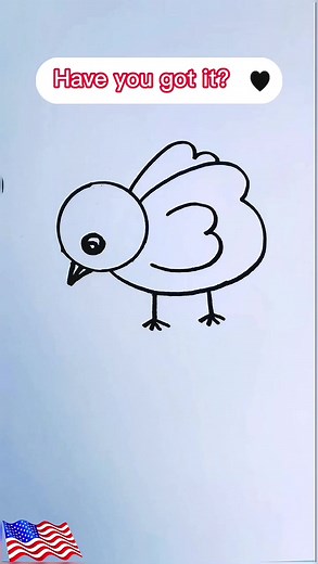 Draw a simple chicken. #painting #art #America #American #usa #🇺🇸