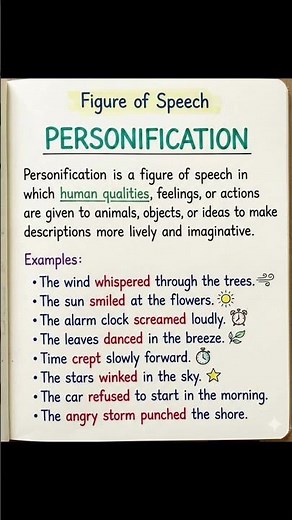 Personification Figure of Speech Explained with Easy Examples | English Grammar Notes