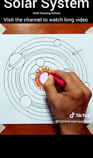 How to Draw the Solar System Step by Step for School