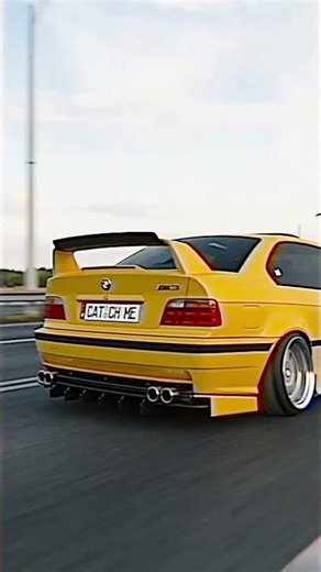 The Legend Returns: Dakar Yellow BMW E36 M3 High-Speed Sprint #BMW #E36M3 #M3 #Supercars #CarCulture