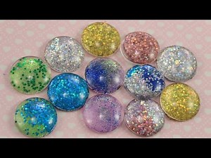 DIY glitter magnets, refrigerator magnets.