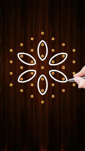Easy padi Kolam with 7 dots #rangoli #dailyrangoli #kolam #shorts #muggulu #shortvideo #ytshorts