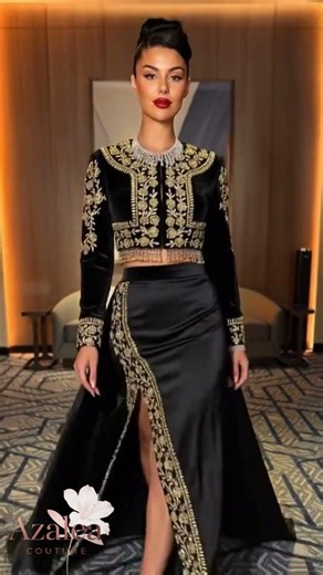 Black Velvet Mermaid Gown with 3D Florals — Azalea Couture