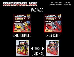 Takara Tomy Missing Link Bumblebee & Cliffjumper Packaging & Die-Cast Parts