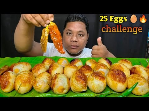 25 Spicy Eggs Eating Challenge | Eating 25 Hard Egg Boiled Eggs | Mukbang Food Challenge Eating