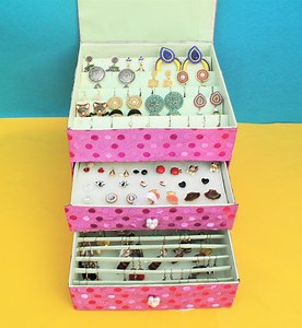 Amazing Earring organizer Box from Cardboard | Creative Hours