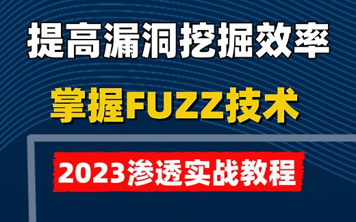 2023渗透实战教程：学会FUZZ提升挖洞技术，产出直线提升！（零基础学网络安全/渗透测试/内网安全/DDOS/CTF）