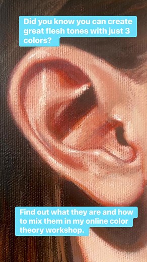 Create great flesh tones with three colors. Find out more here https://www.timgagnon.com/shop/online-lessons/4-week-color-theory-and-color-mixing-course-live-zoom-workshops/ #howtopaint #fleshtones #colormixing #painting | Tim Gagnon