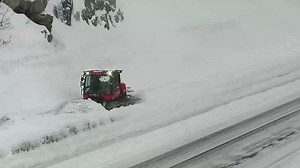 It continues to be really snowy up on the passes! Yesterday US 2 Stevens Pass got 10 inches of new snow, and we have avalanche control scheduled up there at 8 am today (Friday), which can take anywhere from 30 minutes to 2 hours. Here's a look at our avalanche team earlier this week using a Sno-Cat to carve out a trough below the slopes so that naturally-occurring snow slides don't reach US 2. | WSDOT