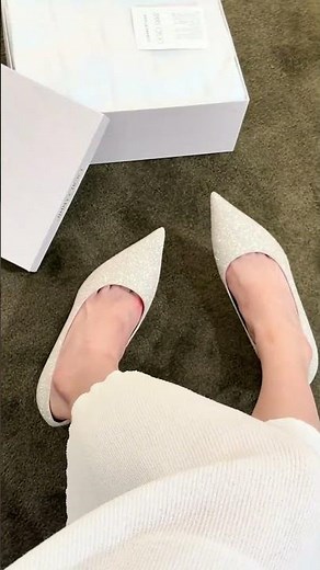 Jimmy Choo Sparkle Heels Up Close | Luxury Bridal Shoes