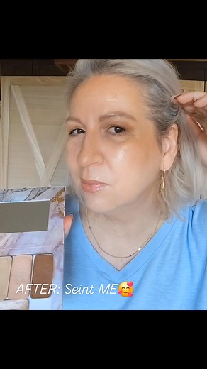 ✨ Makeover Monday ✨ Before: Just me 😊 After: SEINT me 😍💁‍♀️ This cream-based magic: 💫 Softens fine lines 💫 Evens out my skin tone 💫 Doesn’t settle into wrinkles 💫 Lightweight but full of glow 🙌 I’m 53 (almost 54!) and feeling more confident than ever 💞 Because great makeup doesn’t cover you ~ it reveals you. 💕 🫶 Want a custom palette made just for you? Comment 💄 or DM me ~I’ll help you glow too! #over50andfabulous #creammakeup #over50makeup #ukmakeup | Cristina Zorca