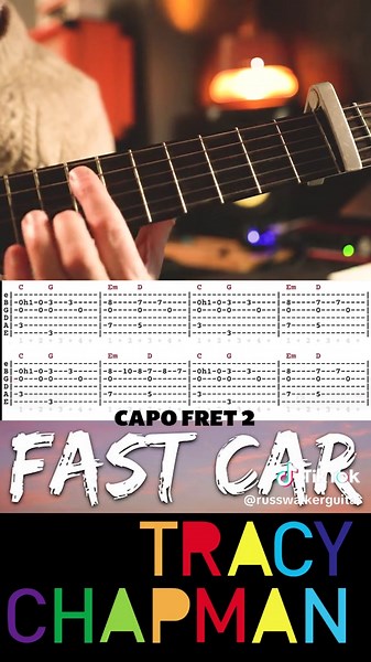 Learn 'Fast Car' on guitar 🎸 | Easy fingerpicking. FOLLOW to learn more quick guitar lessons. #fastcar #tracychapman #guitartutorial #fingerstyleguitar #guitar