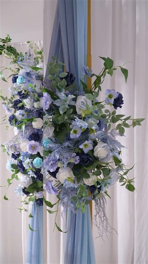 A9076Blue-Green Floral WreathCenterpieceBall Floor-Standing Floral ArrangementBoardHangingDecoration