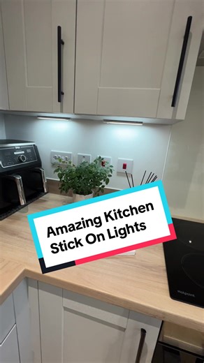Motion sensor kitchen and wardrobe lighting. No tools to install. Stick on rechargeable lights. #kitchen #bedroom #fyp #dealdrops