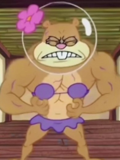 Sandy Cheeks Buff Transformation in Spongebob Squarepants