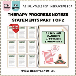 Therapy Progress Note Statements | Counseling Sentence Starters | Mental Health Note Templates | Therapist Documentation | Therapist Forms - Etsy Canada