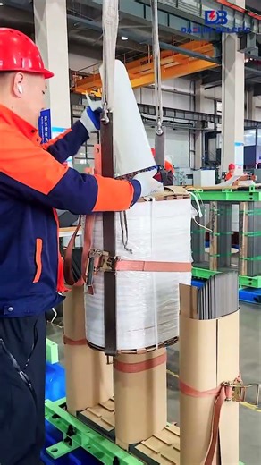 The transformer windings are assembled onto the core