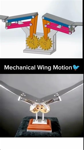 Mechanical Wing Motion Mechanism | Flying Wing Linkage Engineering #short