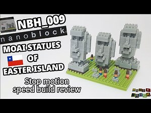 nanoblock NBH_009 | MOAI STATUES OF EASTER ISLAND 🇨🇱 | Stop motion speed build review