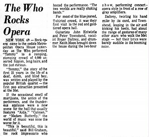Jun 07, 1970: The Who at Metropolitan Opera House New York, New York, United States | Concert Archives